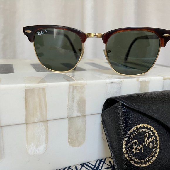 Ray-Ban Clubmaster Tortoise Polarized Sunglasses